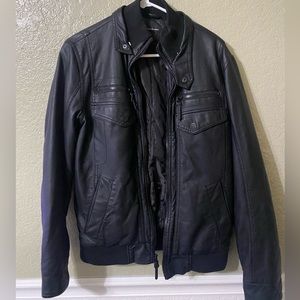 INC Black Leather Jacket